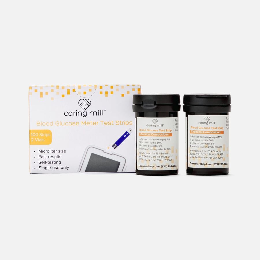 Caring Mill� Blood Glucose Test Strips, 100 ct.